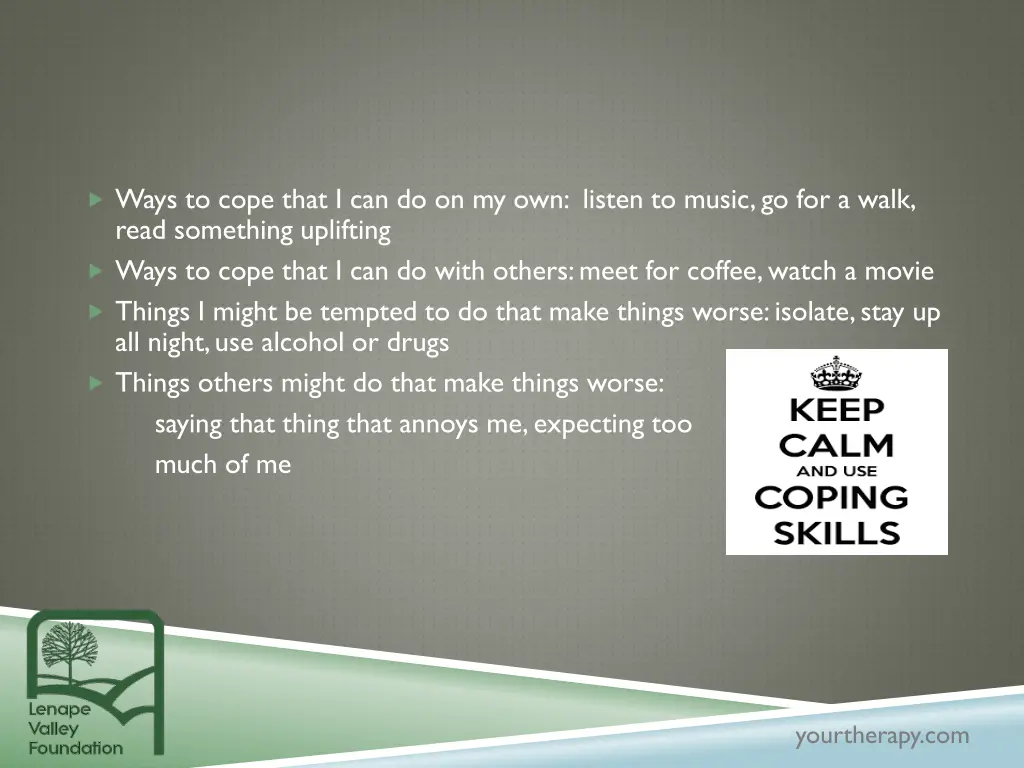 ways to cope that i can do on my own listen