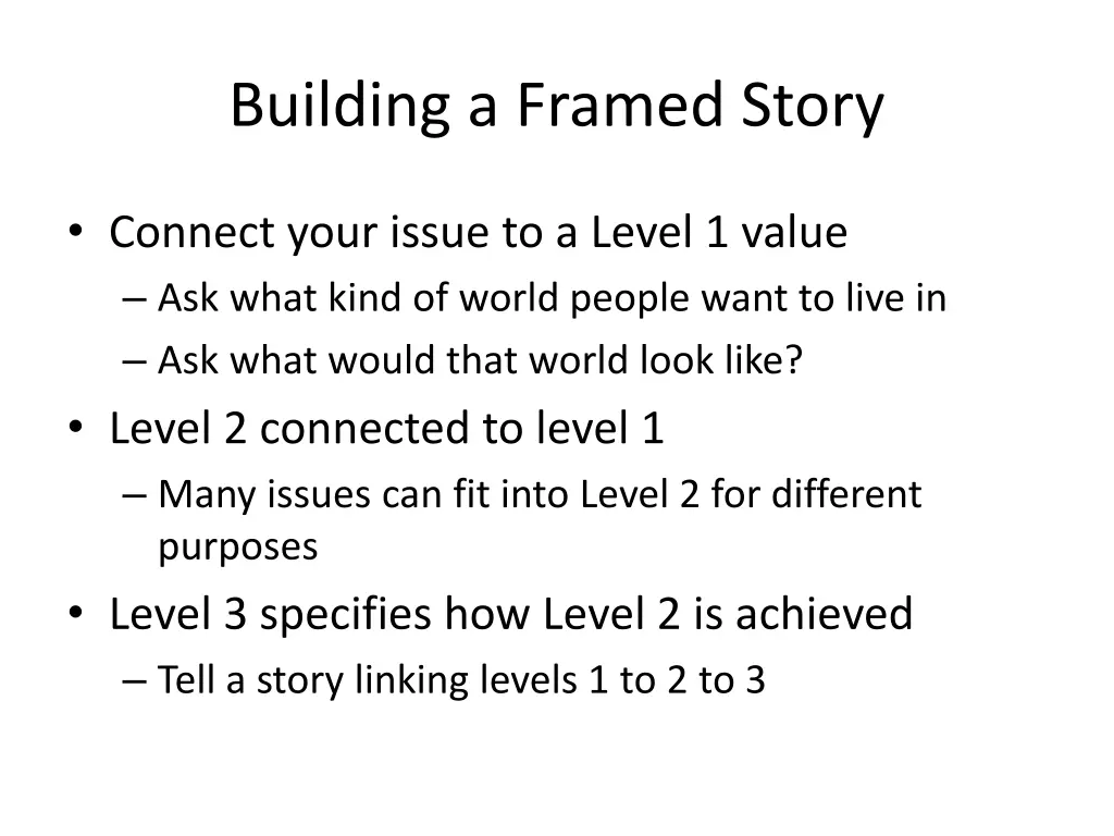 building a framed story