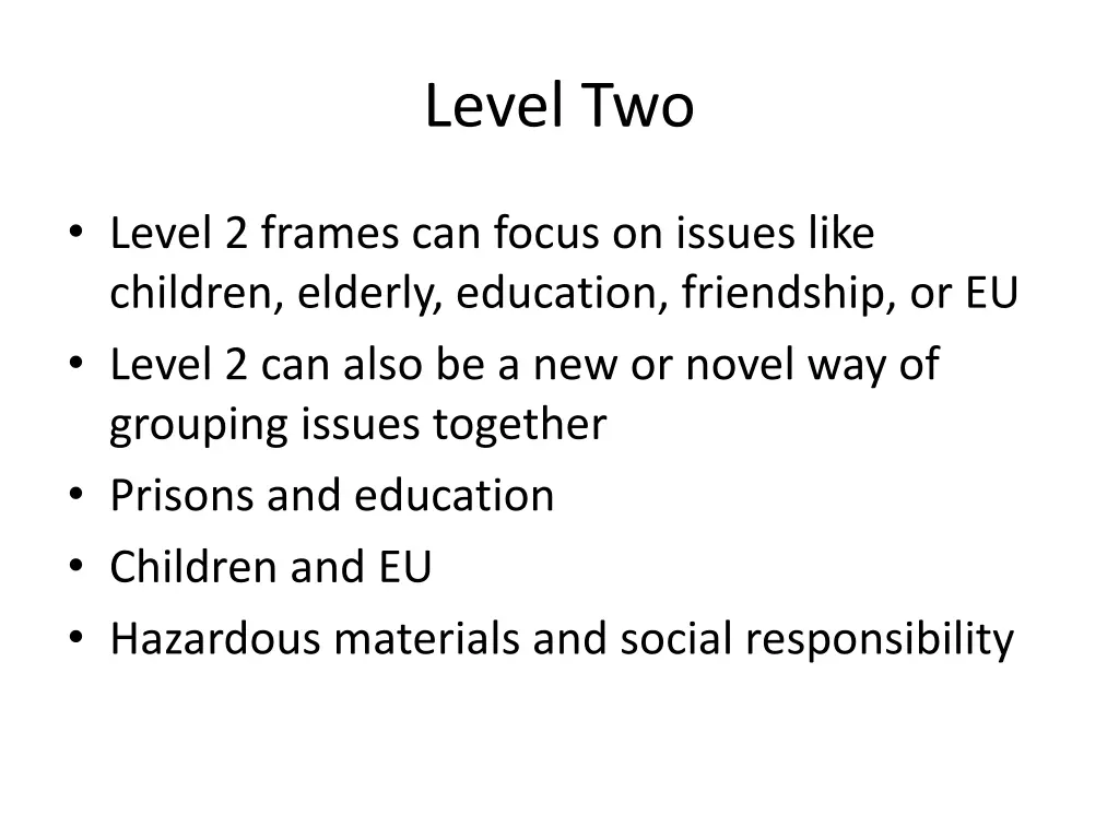 level two