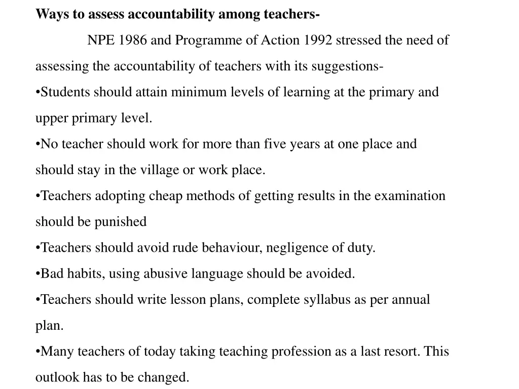 ways to assess accountability among teachers