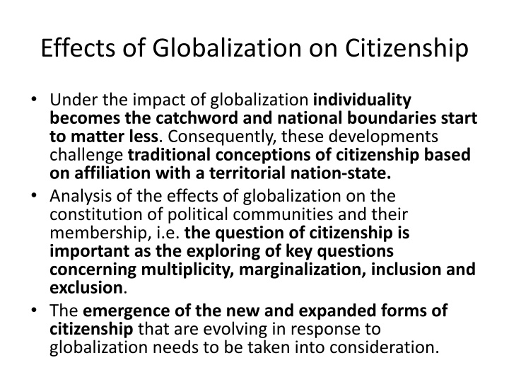 effects of globalization on citizenship