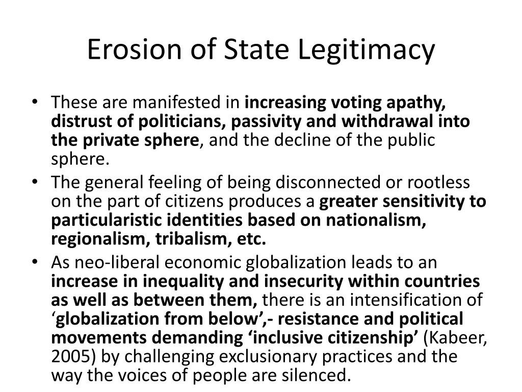 erosion of state legitimacy