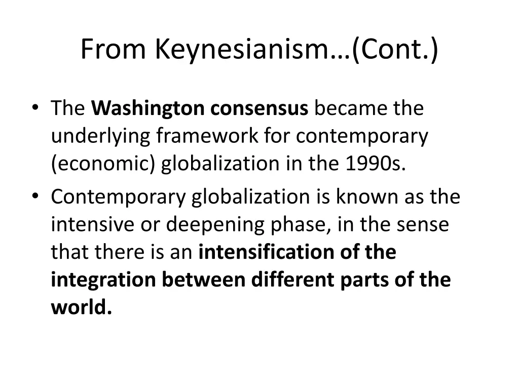 from keynesianism cont