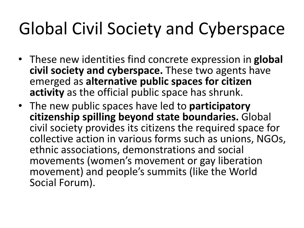 global civil society and cyberspace