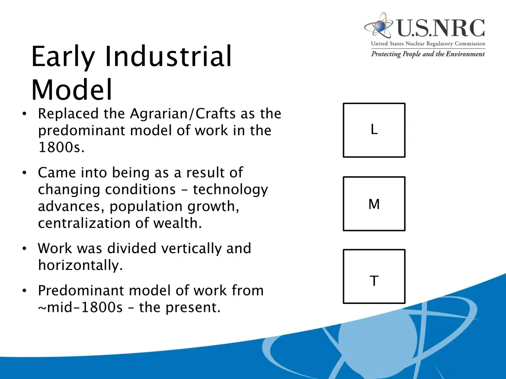 early industrial model replaced the agrarian