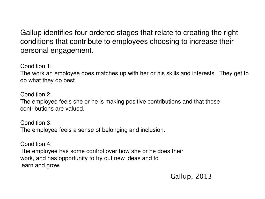 gallup identifies four ordered stages that relate