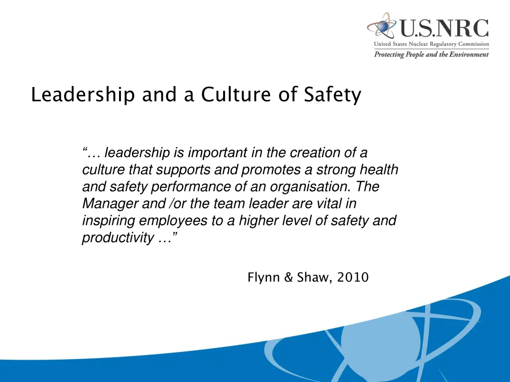 leadership and a culture of safety