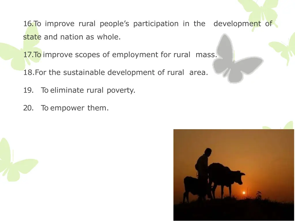 16 to improve rural people s participation