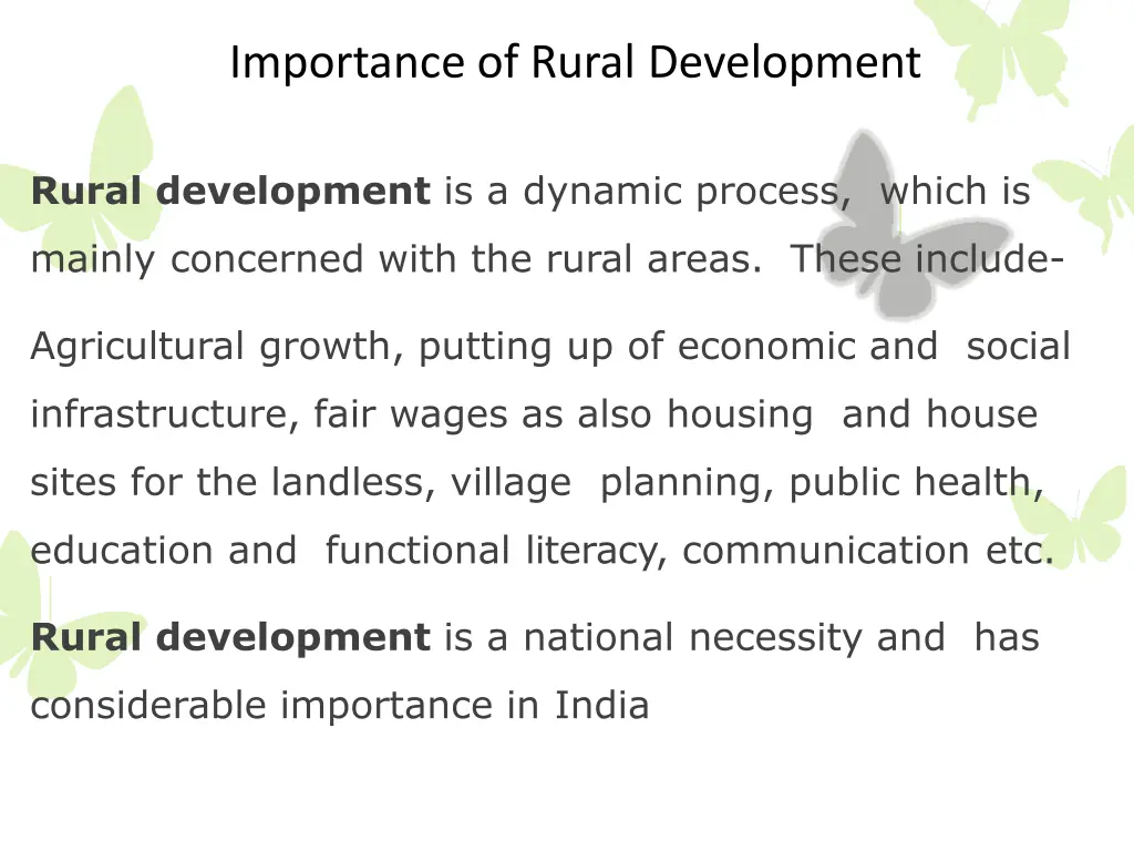 importance of rural development