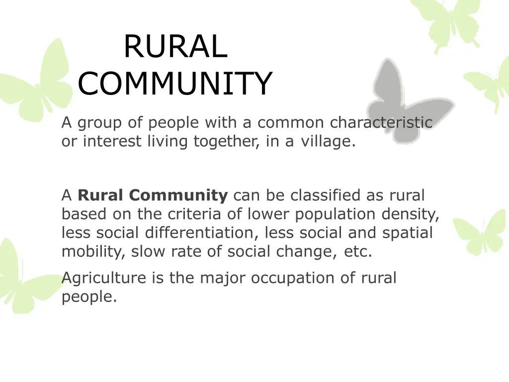 rural community