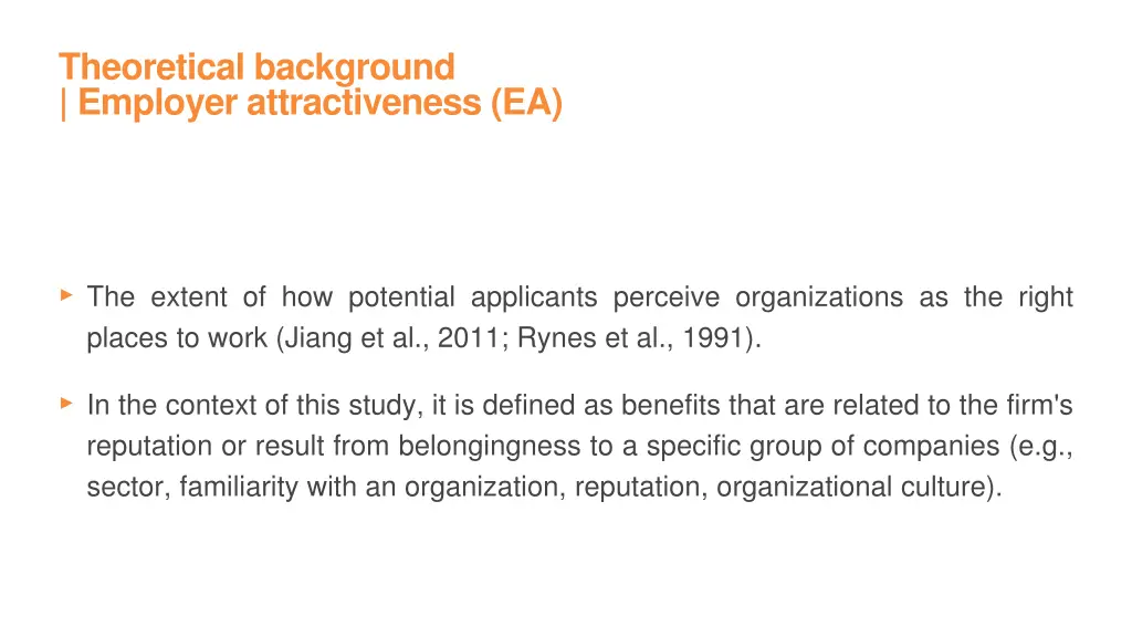 theoretical background employer attractiveness ea