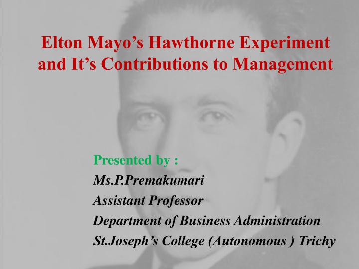 elton mayo s hawthorne experiment