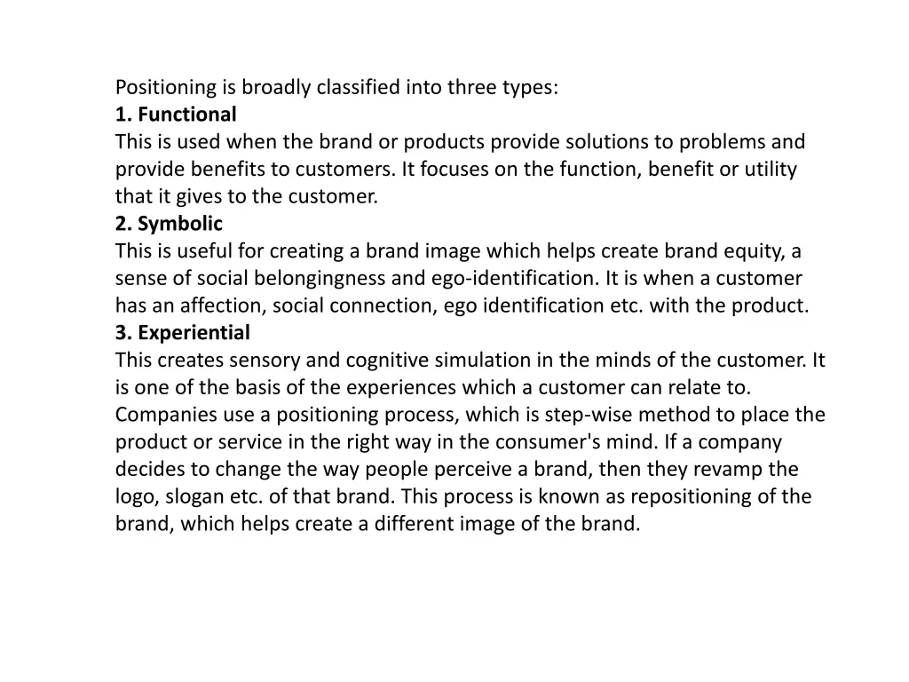 positioning is broadly classified into three