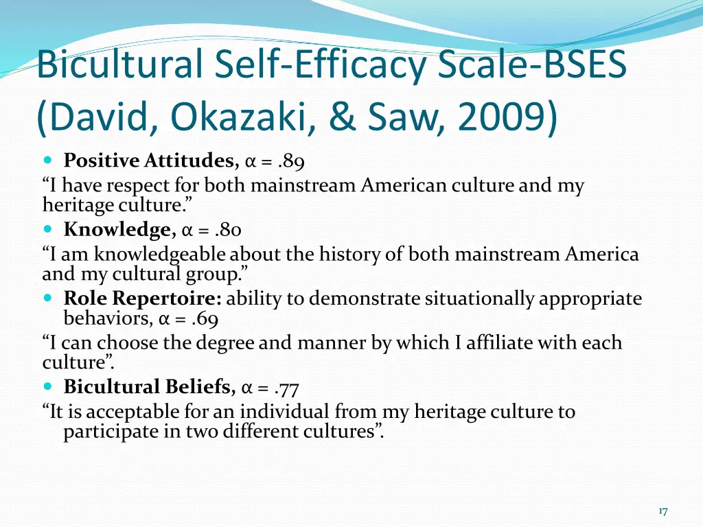 bicultural self efficacy scale bses david okazaki 1