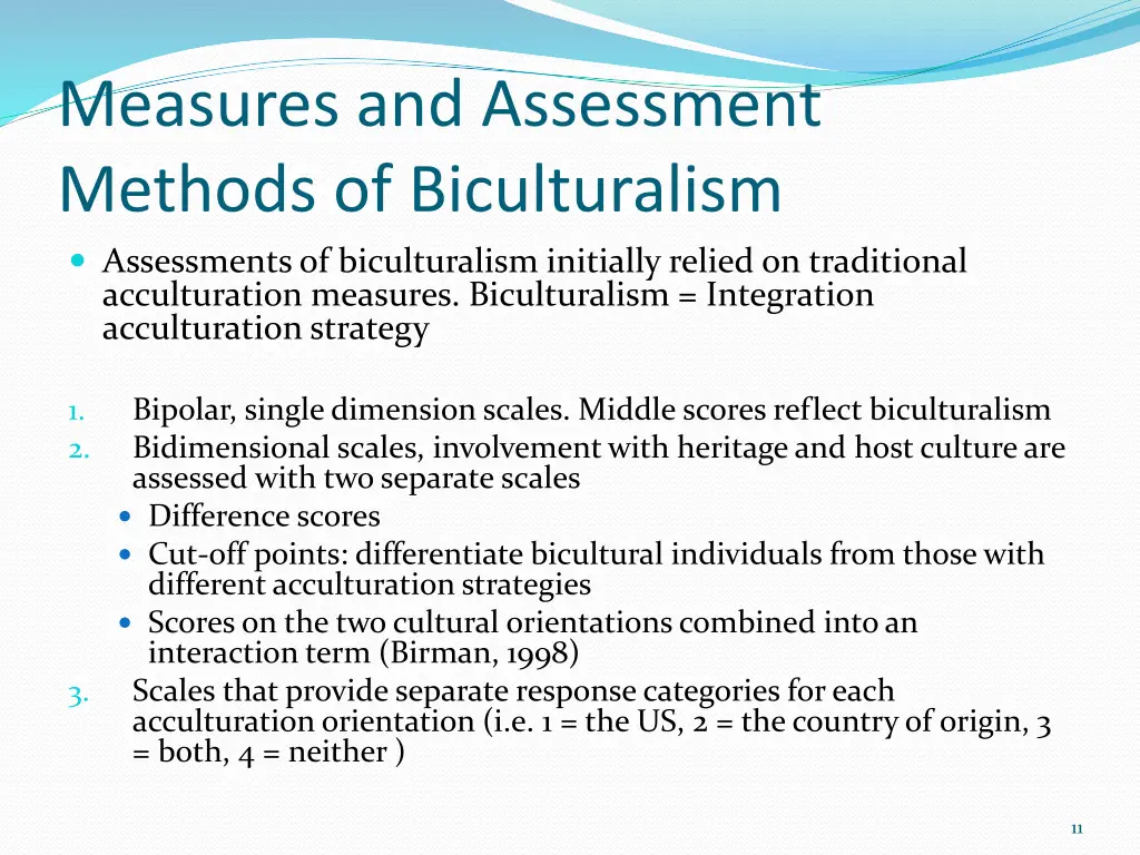 measures and assessment methods of biculturalism 1