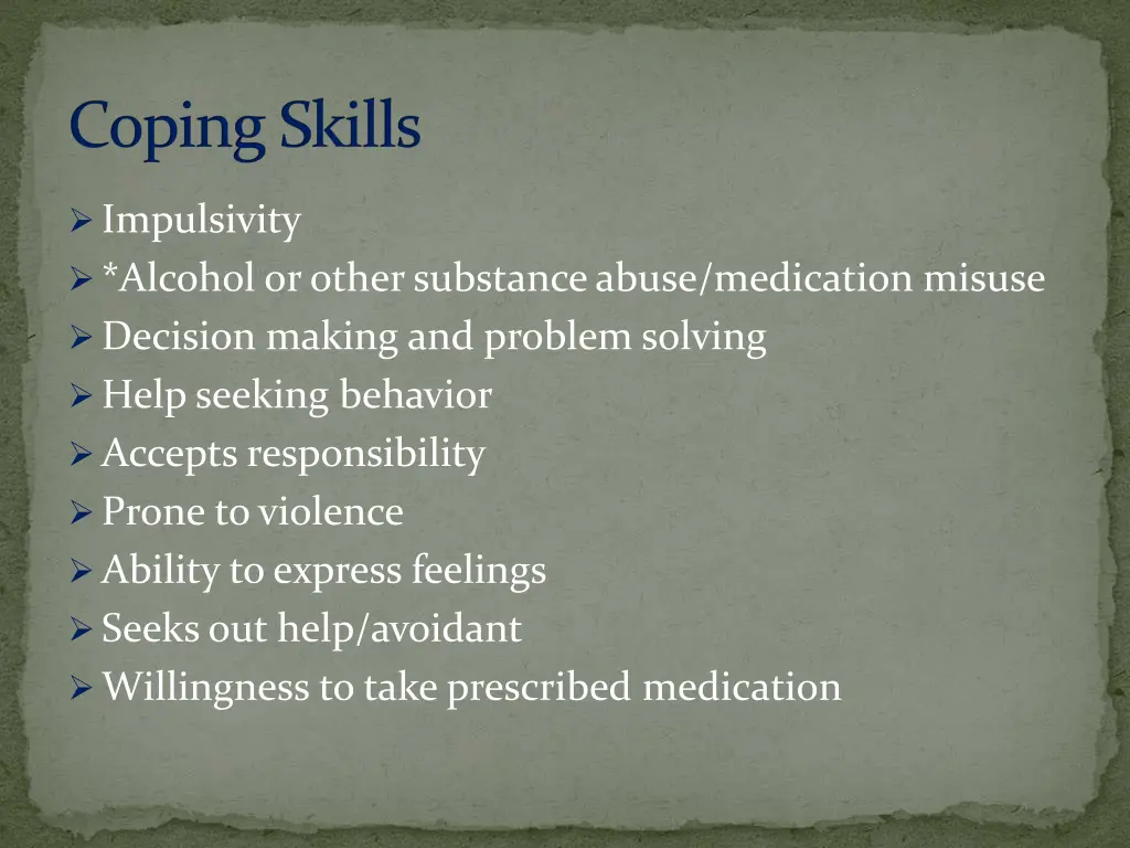 coping skills