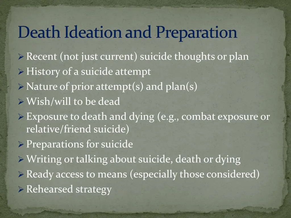 death ideation and preparation 1