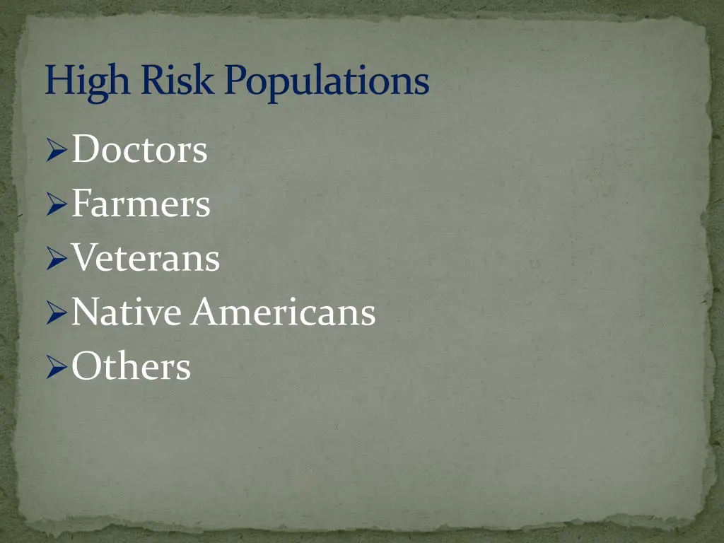 high risk populations