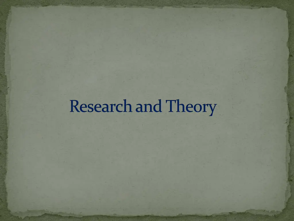 research and theory