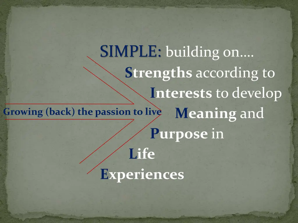 simple building on strengths according