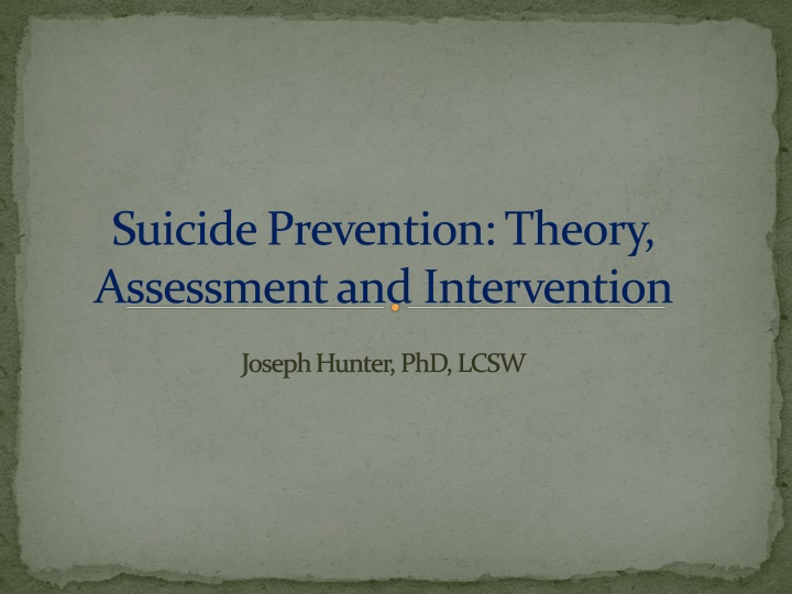 suicide prevention theory assessment