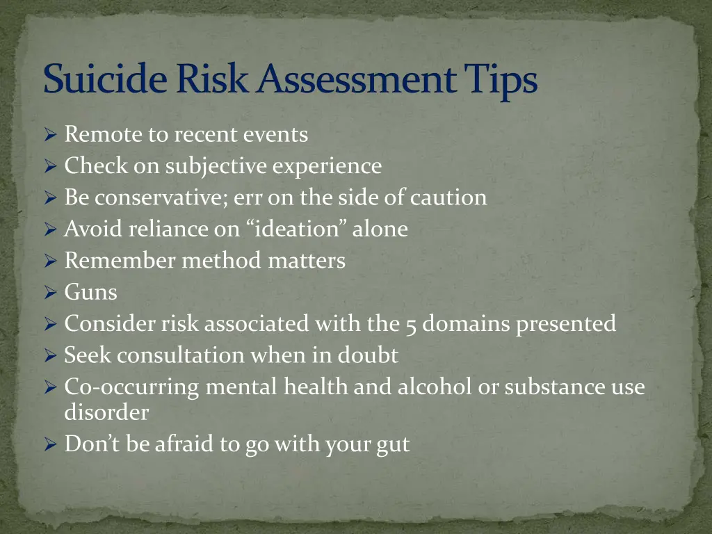 suicide risk assessment tips