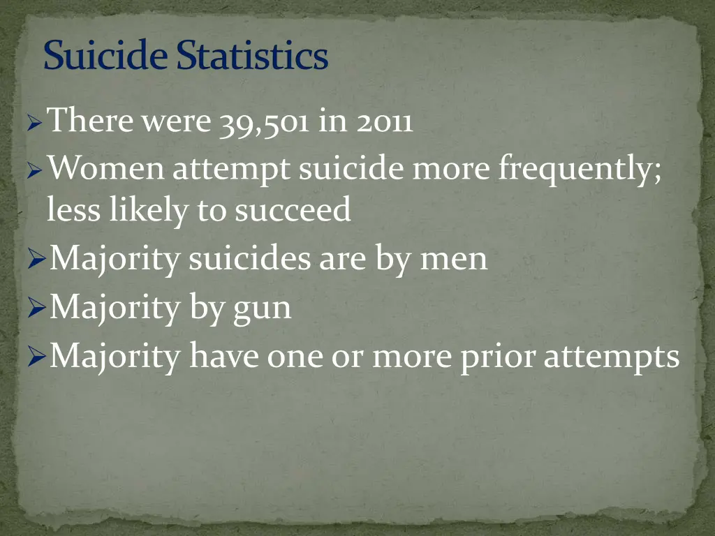 suicide statistics