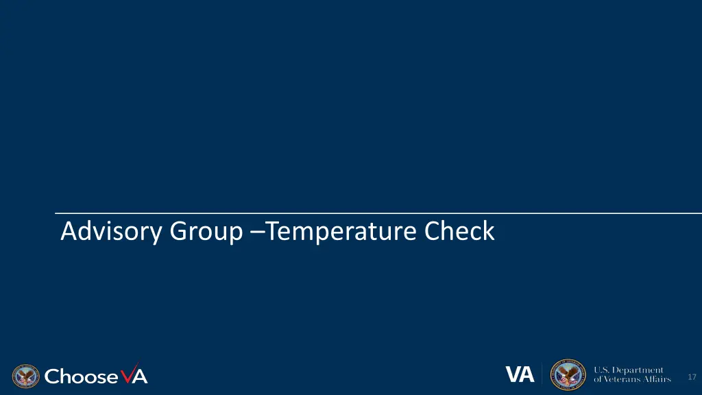 advisory group temperature check