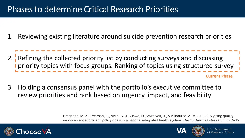 phases to determine critical research priorities