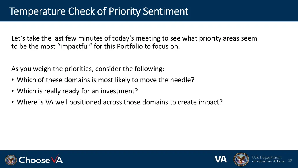 temperature check of priority sentiment