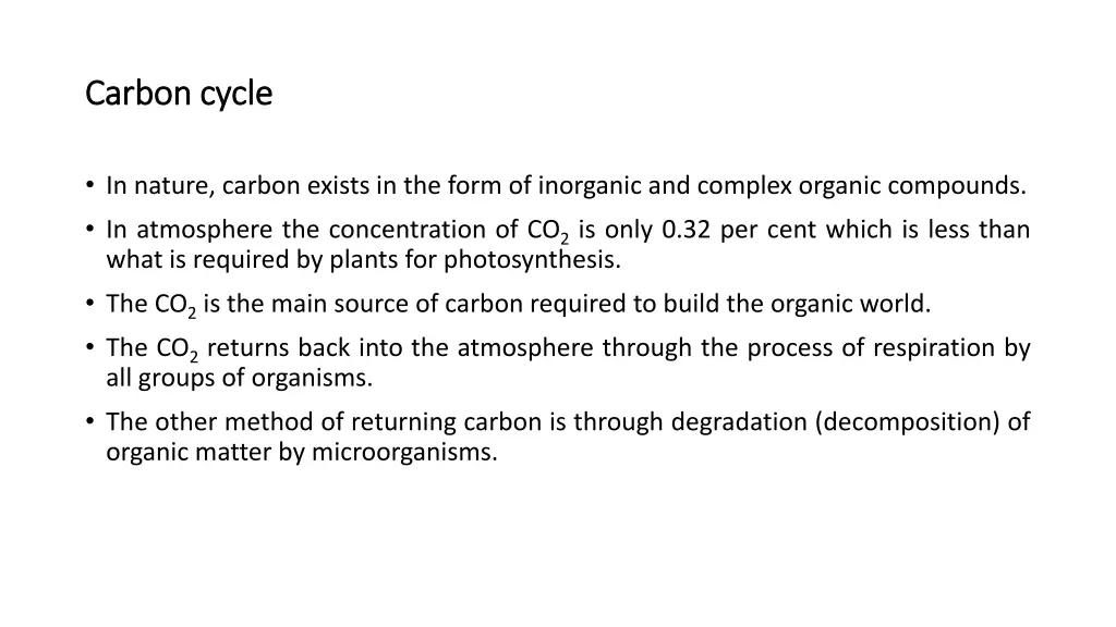 carbon cycle carbon cycle