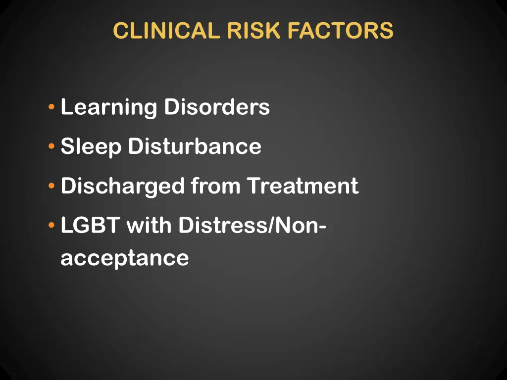 clinical risk factors 1