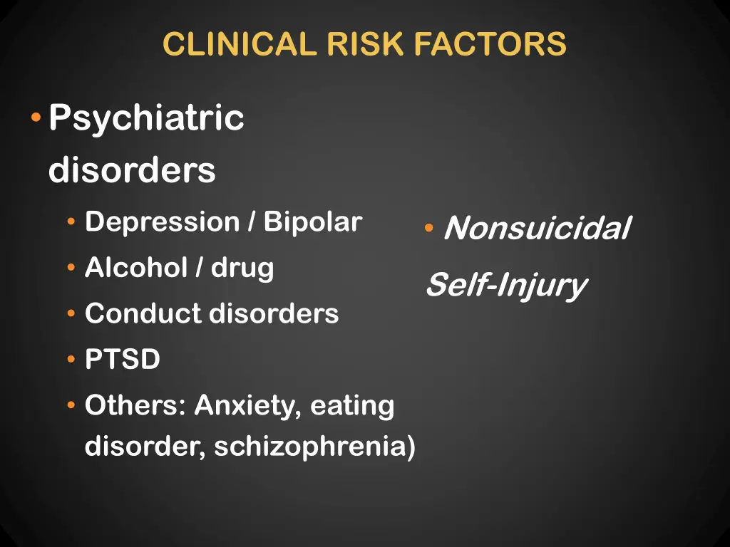 clinical risk factors