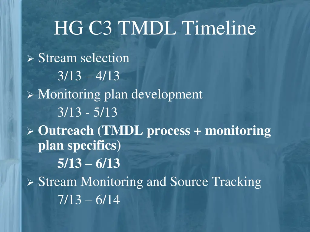 hg c3 tmdl timeline