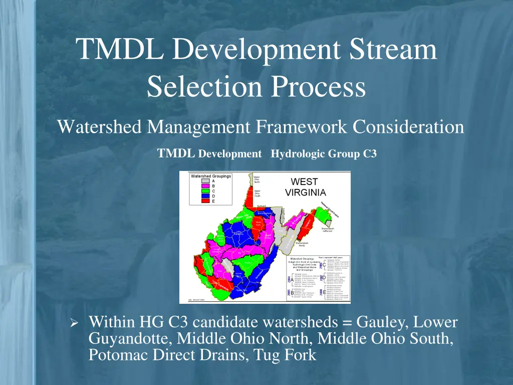 tmdl development stream selection process