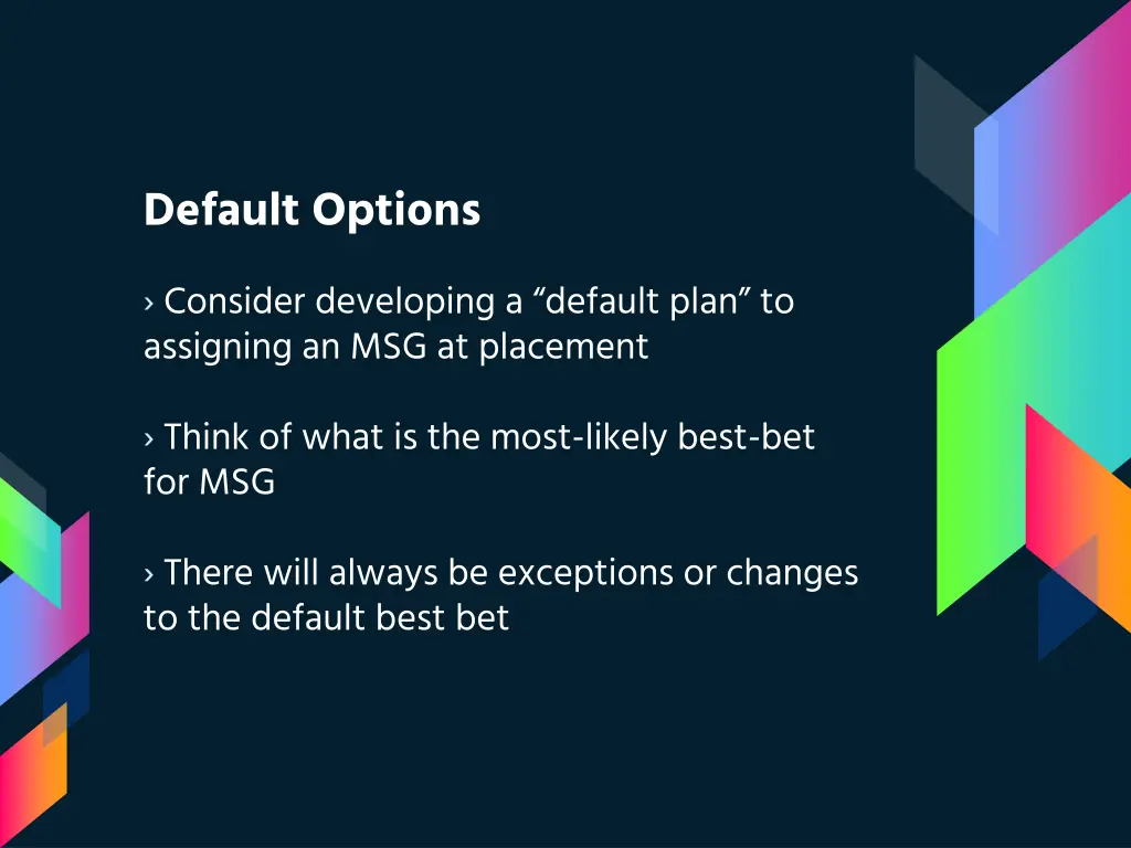 default options