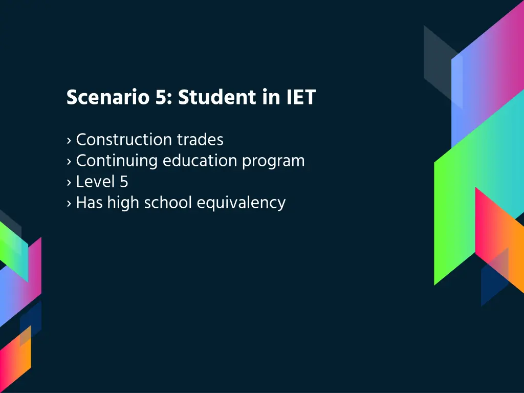 scenario 5 student in iet