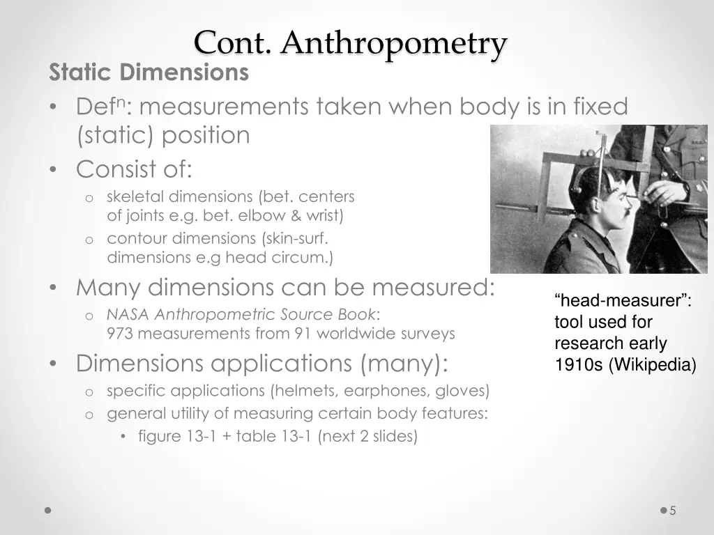 cont anthropometry static dimensions