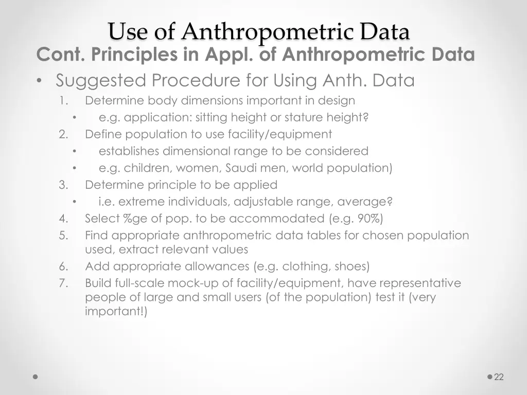 use of anthropometric data cont principles 5