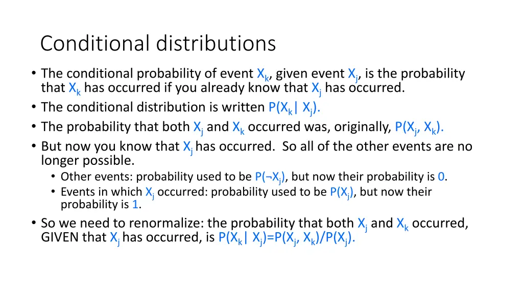 conditional distributions