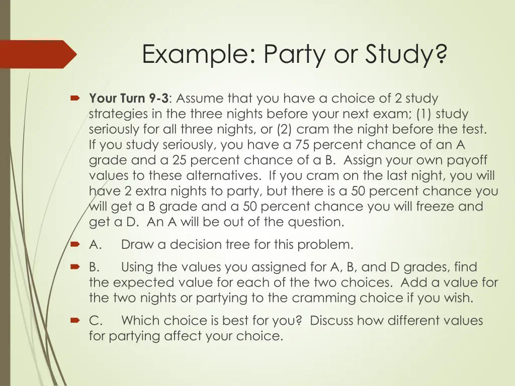 example party or study