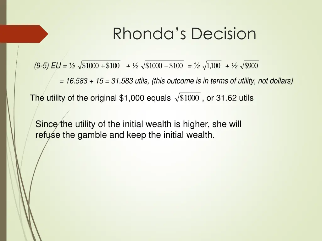 rhonda s decision