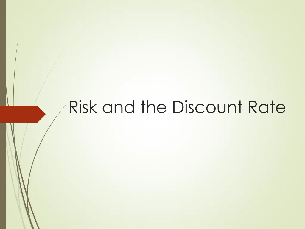 risk and the discount rate