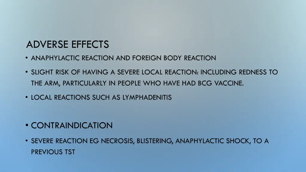 adverse effects anaphylactic reaction and foreign