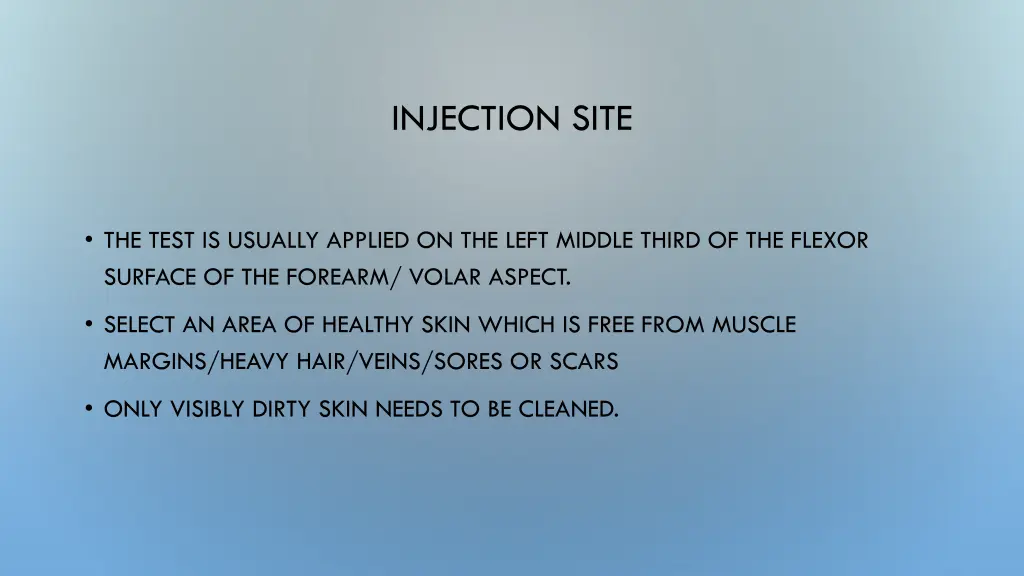 injection site