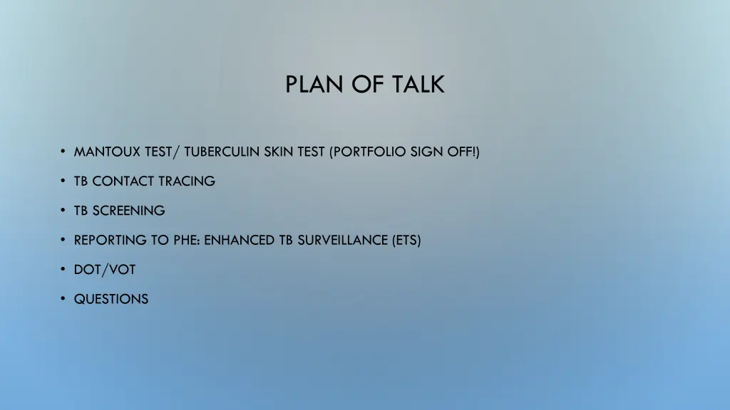 plan of talk