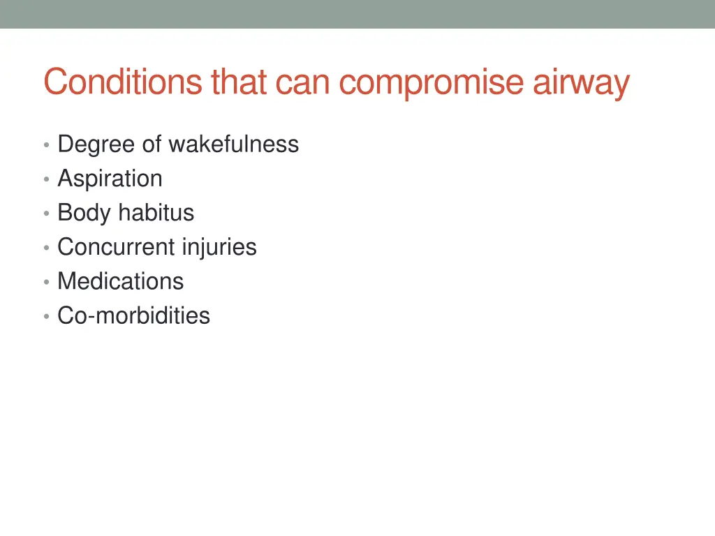 conditions that can compromise airway