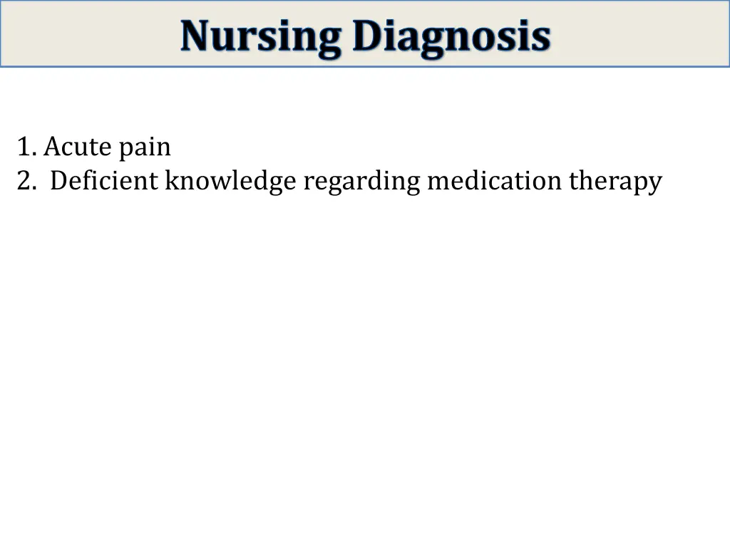 nursing diagnosis