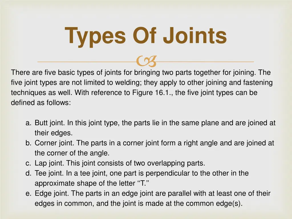 types of joints