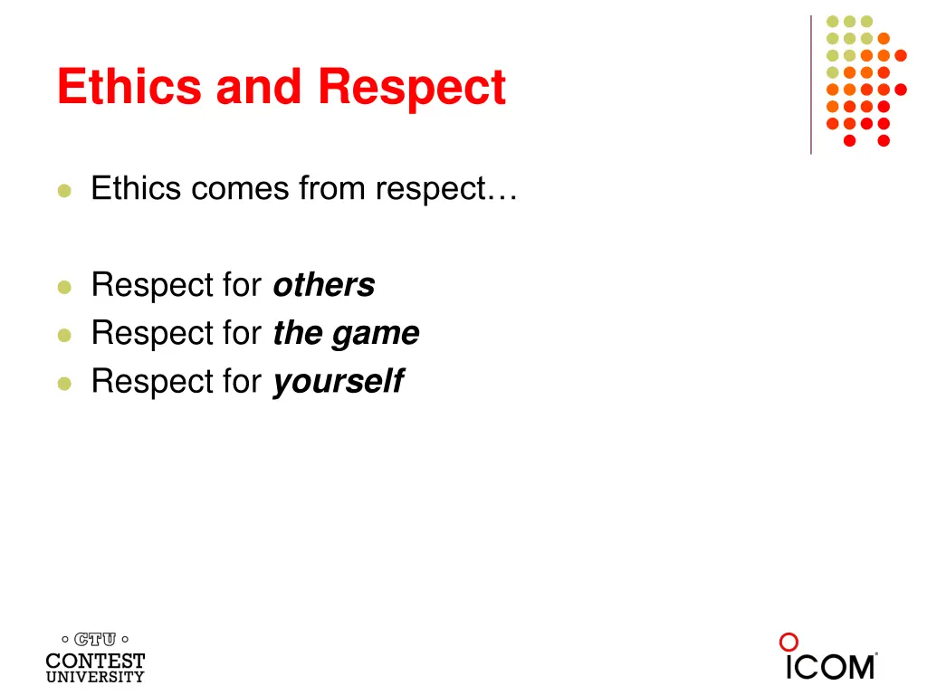 ethics and respect